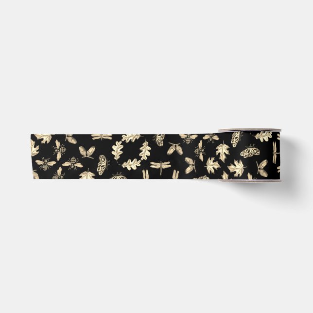 Satin Ribbon, Schwarz und Gold Satinband (Vorderseite)