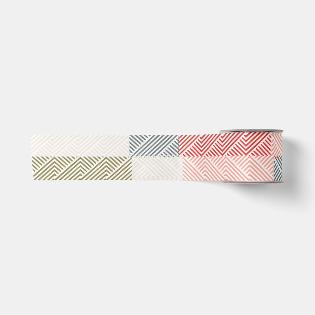 Satin Ruban à motif en ligne pastel (Devant)