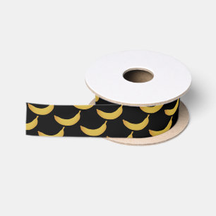 Satin Ruban cadeau motif à la banane jaune en rouleau