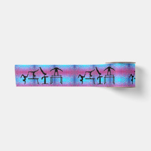 Satin Ruban de gymnastique en rose et bleu
