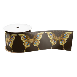 Satin ruban papillon en or
