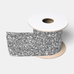 Satin Ruban Parties scintillant en argent