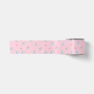 Satin Ruban rose et bleu en tôle de floraison