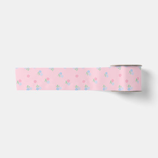 Satin Ruban rose et bleu en tôle de floraison