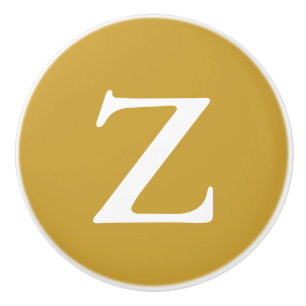 Satin Sheen Gold Mit Monogramm Keramikknauf