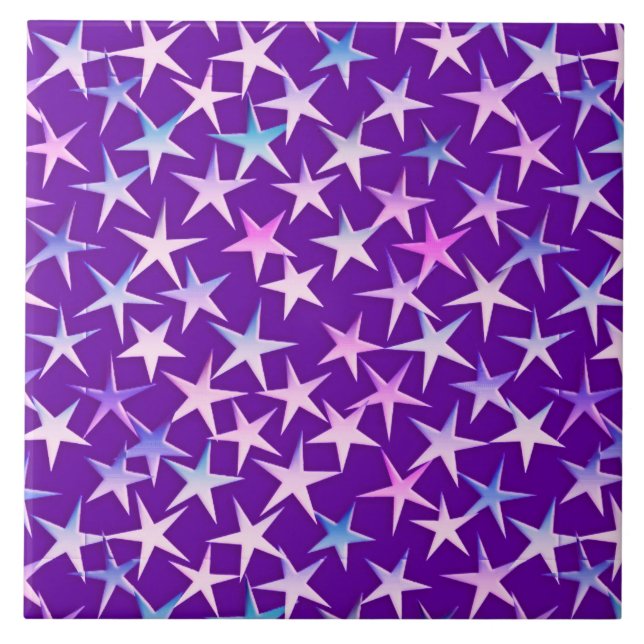 Satin stars, Lavendel auf lila Fliese (Vorderseite)