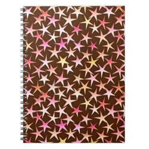 Satin stars, rosa auf Schokolade Notizblock
