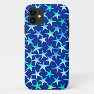 Satin-Sterne, blass blau auf Kobalt Case-Mate iPhone Hülle