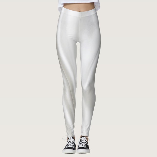 Satin White Leggings (Vorderseite)