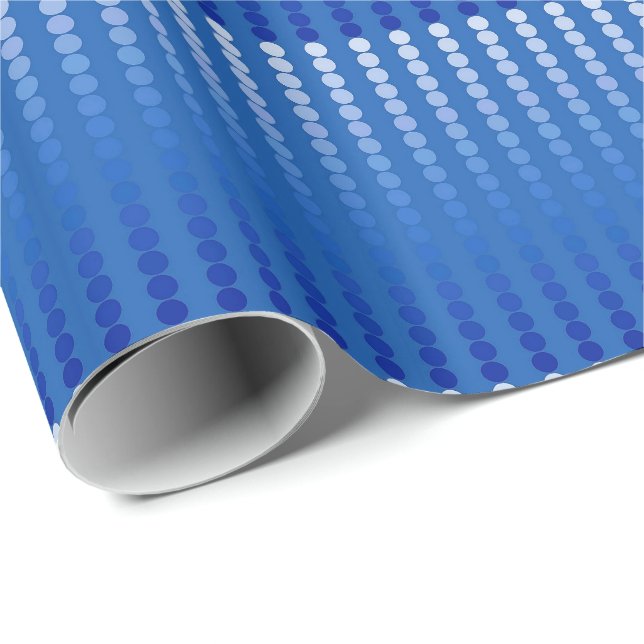 Satindots - Stahlblau Geschenkpapier (Rolleneckpunkt)