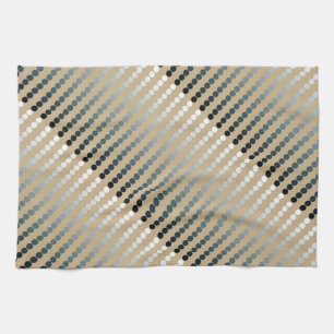 Satindots - Taupe und Zinngrau Geschirrtuch