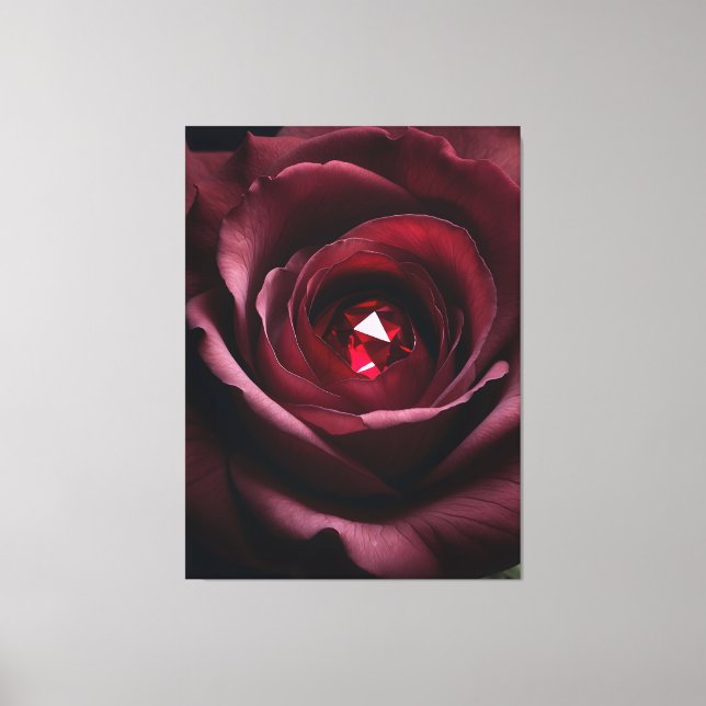 Satinheart Rouge – Gemstone Rose Canvas Leinwanddruck (Vorderseite)