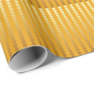 Satinpunkte - Gold und Senf Geschenkpapier
