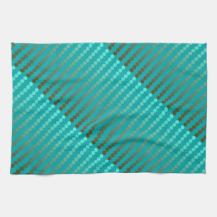 Satinpunkte - Türkis und Zinn Grau Handtuch