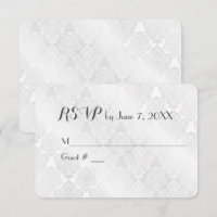 Satins damassés blancs de mariage pour RSVP