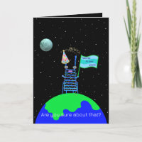Satire Alien Happy Birthday Card by Jo Images