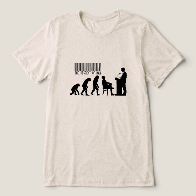 Satirical Blue Politician Silhouette  Tri-Blend Shirt (Design Vorderseite)