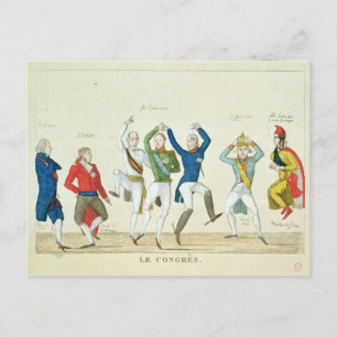 Satirical Cartoon, der den Schlüssel darstellt Postkarte