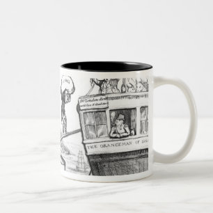 Satirical Cartoon über den Staat von Irland Zweifarbige Tasse