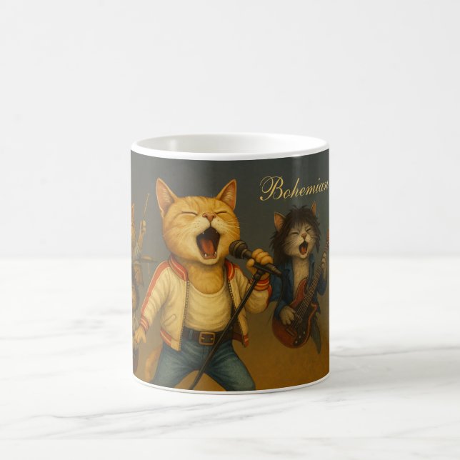 Satirique Bohème Catsody Rocking Cats Coffee Mug (Centre)