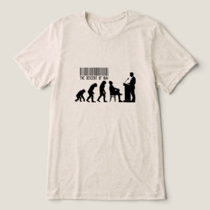 Satirische blaue Silhouette eines Politikers Tri-Blend Shirt