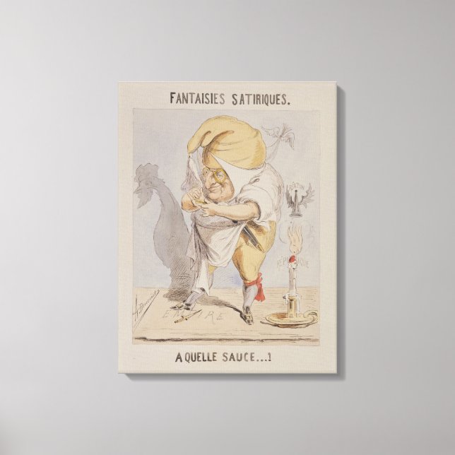 Satirische Fantasien, Karikatur von Adolphe Leinwanddruck (Vorderseite)