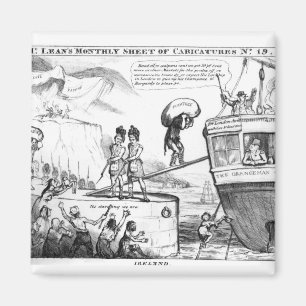 Satirisches Cartoon über den Staat Irlands Magnet