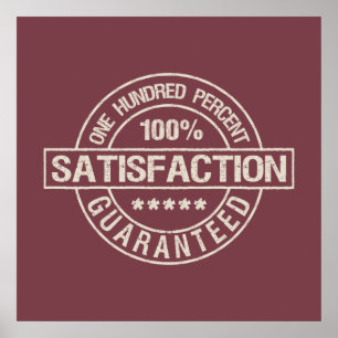 SATISFACTION GARANTIE poster personnalisé