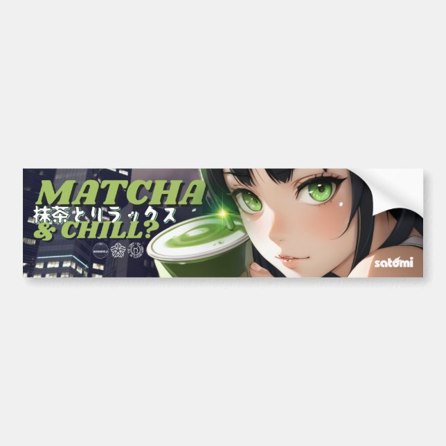 Satomi Motorsport Matcha & Chill Autoaufkleber (Vorne)