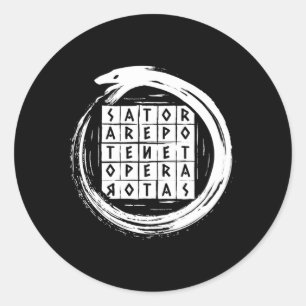 Sator Rotas Square Ouroboros Uroboros Runder Aufkleber