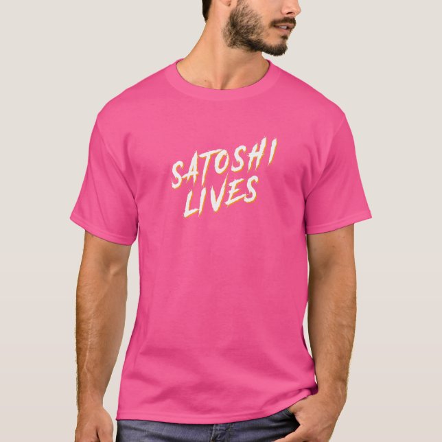Satoshi Lives Bitcoin 1 T-Shirt (Vorderseite)