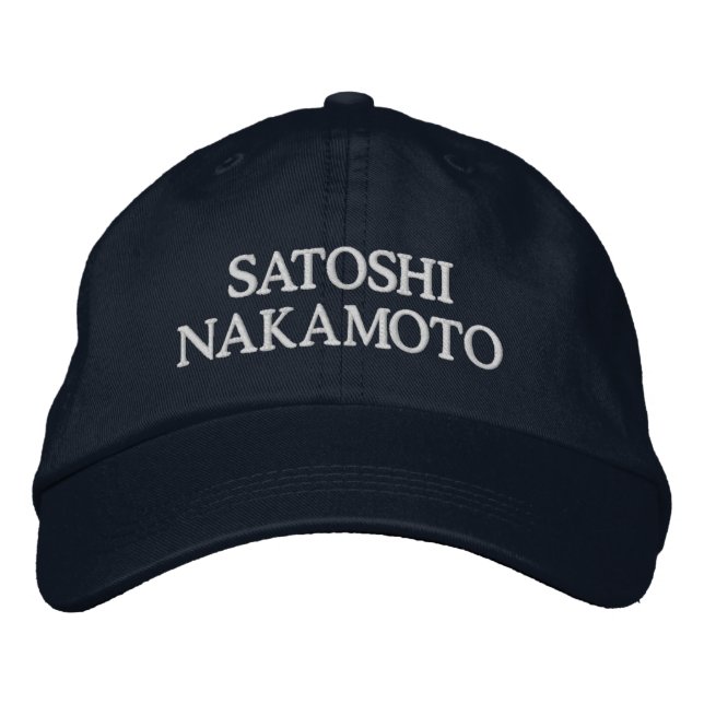 Satoshi Nakamoto Stickermütze - Bitcoin Mütze Bestickte Baseballkappe (Vorderseite)