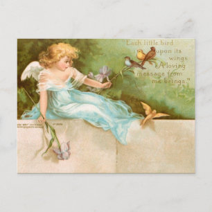 Sattel: Angel-Spiel mit Vögeln Postkarte
