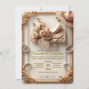 Sattel & Glanz – Rustikale westliche Hochzeitseinl Einladung