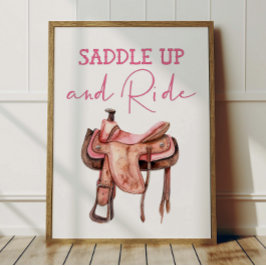 Sattel hoch Cowgirl Poster Kinder Western Zimmer D