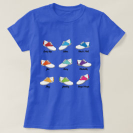 Sattel-Schuhe in der Farbe mit der T-Shirt