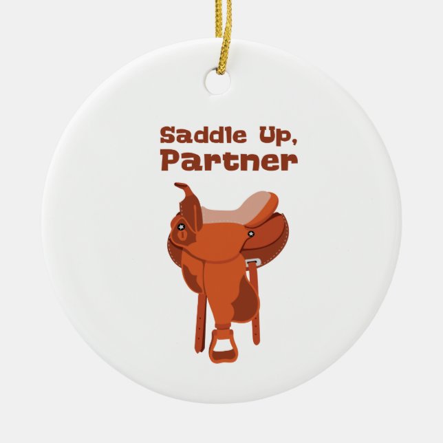 Sattel-up-Partner Keramik Ornament (Vorne)