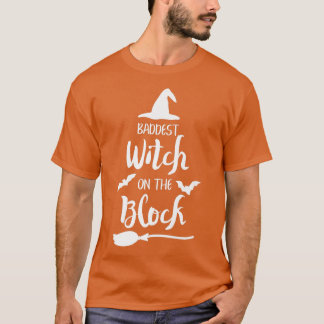 Sattelhexe auf der Blockhexe Halloween74 T-Shirt