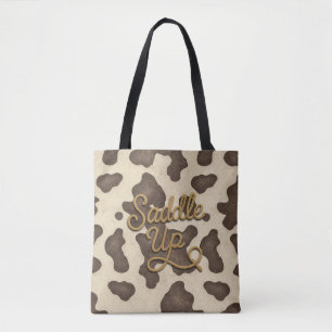 Satteln Sie braunes Kuhleder-Kuh-Druck-Country-Wes Tasche