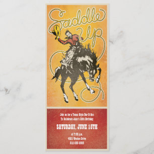 Satteln Sie oben Cowboy-Party Einladung
