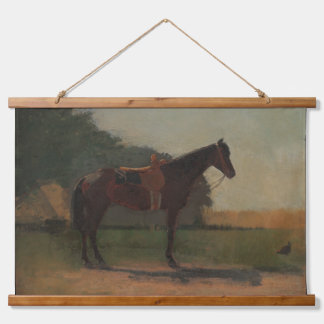 "Sattelpferd im Hof" von Winslow Homer Wandteppich Mit Holzrahmen