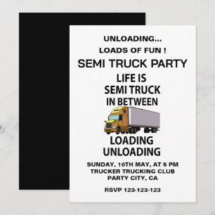 Sattelschlepper LKW-Fahrer Party Einladung