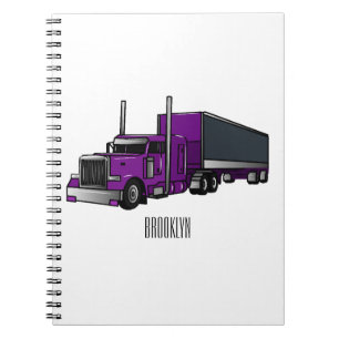 Sattelzug Cartoon-Illustration Notizblock