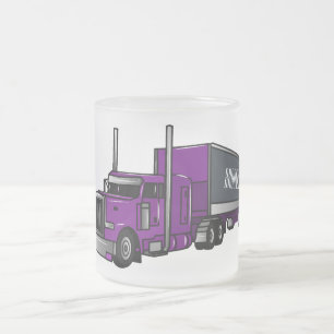 Sattelzug LKW Cartoon-Illustration Mattglastasse