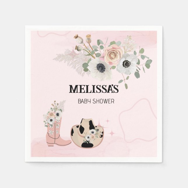 Sätten Sie die moderne Western Cowgirl Custom Serviette (Vorderseite)