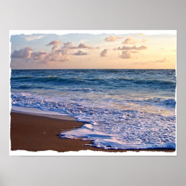 Sättigter Strand von Florida bei Sonnenaufgang Poster (Vorne)