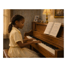 Saturday Piano Practice Poster