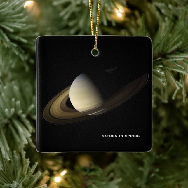 Saturn am Frühling Equinox, Cassini Weihnachten Keramikornament (Baum)