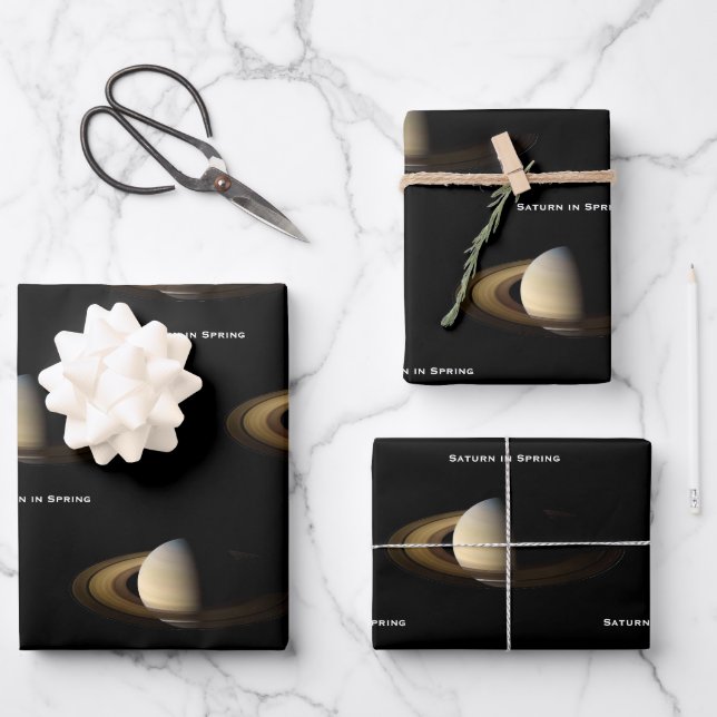 Saturn bei Spring Equinox, Cassini-Huygens Geschenkpapier Set (Vorderseite)