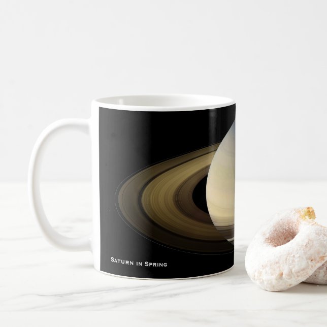 Saturn bei Spring Equinox, Cassini-Huygens Kaffeetasse (Mit Donut)